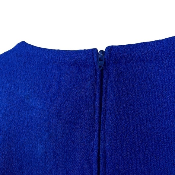 Vtg Castleberry Santana Knit Clasp Cardigan Sweater Royal Blue Gold Size 18 - Picture 6 of 9